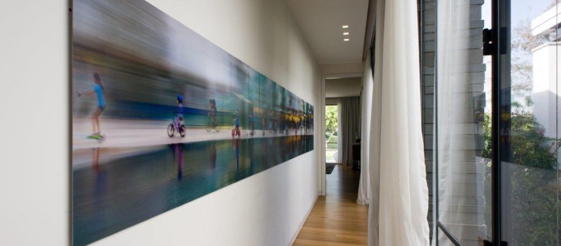 Photography work, 5m long, on corridor leading to the bedroom